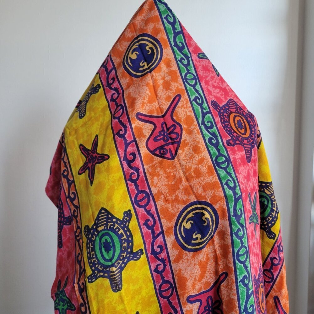 India Designed Colorful Extra-Large Scarf or Sarong - Picture 8 of 12